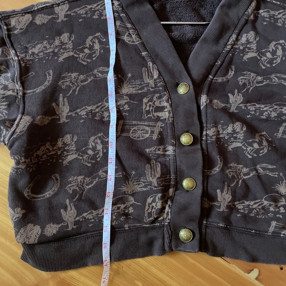 Free People cropped western sweatshirt cardigan - Picture 6 of 7